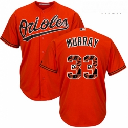 Baltimore Orioles 33 Eddie Murray Orange Team Logo Fashion Cool Base MLB Jersey