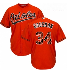 Baltimore Orioles 34 Kevin Gausman Orange Team Logo Fashion Cool Base MLB Jersey
