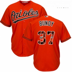 Baltimore Orioles 37 Dylan Bundy Orange Team Logo Fashion Cool Base MLB Jersey
