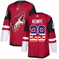 Arizona Coyotes 29 Mario Kempe Red USA Flag Fashion NHL jersey