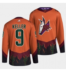 Arizona Coyotes 9 Clayton Keller Orange 2022 23 Reverse Retro Stitched Jersey