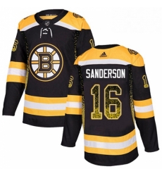 Boston Bruins 16 Derek Sanderson Black Drift Fashion NHL jersey