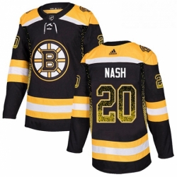 Boston Bruins 20 Riley Nash Black Drift Fashion NHL jersey