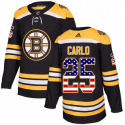 Boston Bruins 25 Brandon Carlo Black USA Flag Fashion NHL jersey