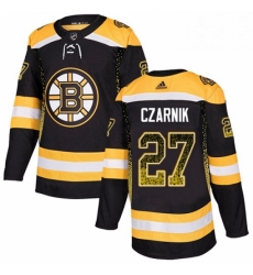 Boston Bruins 27 Austin Czarnik Black Drift Fashion NHL jersey