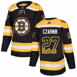 Boston Bruins 27 Austin Czarnik Black Drift Fashion NHL jersey