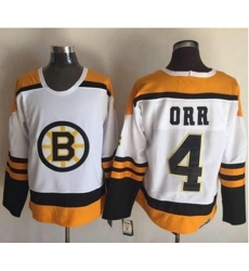 Boston Bruins #4 Bobby Orr Yellow White CCM Throwback Stitched NHL Jersey