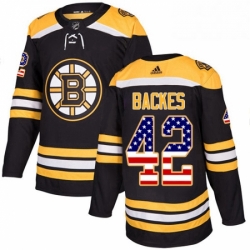 Boston Bruins 42 David Backes Black USA Flag Fashion NHL jersey