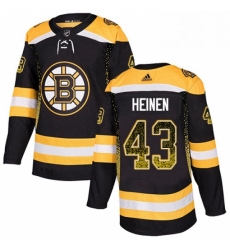 Boston Bruins 43 Danton Heinen Black Drift Fashion NHL jersey