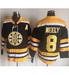 Boston Bruins #8 Cam Neely Black Yellow CCM Throwback Stitched NHL Jersey