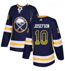 Buffalo Sabres 10 Jacob Josefson Navy Blue Drift Fashion NHL jersey