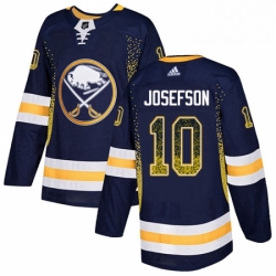 Buffalo Sabres 10 Jacob Josefson Navy Blue Drift Fashion NHL jersey