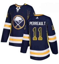Buffalo Sabres 11 Gilbert Perreault Navy Blue Drift Fashion NHL jersey