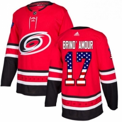 Carolina Hurricanes 17 Rod BrindAmour Red USA Flag Fashion NHL jersey
