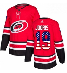 Carolina Hurricanes 19 Josh Jooris Red USA Flag Fashion NHL jersey
