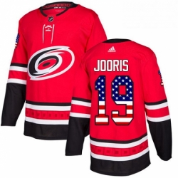Carolina Hurricanes 19 Josh Jooris Red USA Flag Fashion NHL jersey