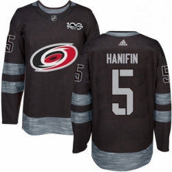 Carolina Hurricanes 5 Noah Hanifin Premier Black 1917 2017 100th Anniversary NHL jersey
