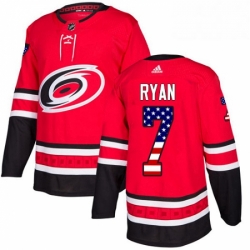 Carolina Hurricanes 7 Derek Ryan Red USA Flag Fashion NHL jersey