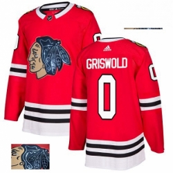 Chicago Blackhawks 00 Clark Griswold Red Fashion Gold NHL jersey