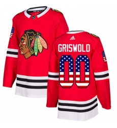 Chicago Blackhawks 00 Clark Griswold Red USA Flag Fashion NHL jersey