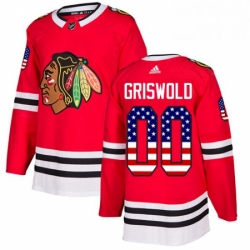 Chicago Blackhawks 00 Clark Griswold Red USA Flag Fashion NHL jersey