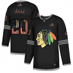 Chicago Blackhawks 20 Brandon Saad Black USA Flag Fashion Jersey