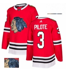 Chicago Blackhawks 3 Pierre Pilote Red Fashion Gold NHL jersey