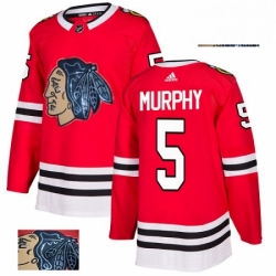 Chicago Blackhawks 5 Connor Murphy Red Fashion Gold NHL jersey