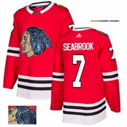 Chicago Blackhawks 7 Brent Seabrook Red Fashion Gold NHL jersey