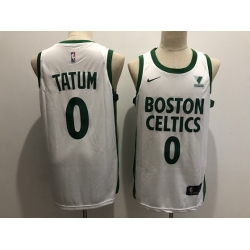 Boston Celtics 0 Jayson Tatum White 2021 City Edition Swingman Stitched NBA jersey With The Sponsor Logo