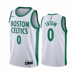 Boston Celtics 0 Jayson Tatum White NBA Swingman 2020 21 City Edition Jersey