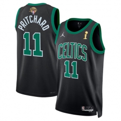 Boston Celtics 11 Payton Pritchard Black 2024 Finals Champions Statement Edition Stitched Basketball Jersey