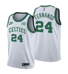 Boston Celtics 24 Bruno Fernando White Releases Classic Edition NBA 75th Anniversary jersey