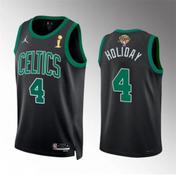 Boston Celtics 4 Jrue Holiday Black 2024 Finals Champions Statement Edition Stitched Basketball Jersey