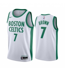 Boston Celtics 7 Jaylen Brown White NBA Swingman 2020 21 City Edition Jersey