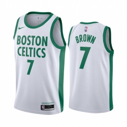 Boston Celtics 7 Jaylen Brown White NBA Swingman 2020 21 City Edition Jersey