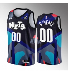 Brooklyn Nets 00 Royce O‘Neale Black 2023 24 City Edition Stitched Basketball Jersey