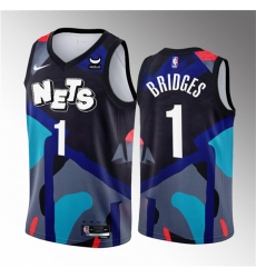 Brooklyn Nets 1 Mikal Bridges Black 2023 24 City Edition Stitched Basketball Jersey