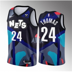 Brooklyn Nets 24 Cam Thomas Black 2023 24 City Edition Stitched Basketball Jersey