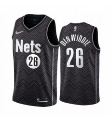 Brooklyn Nets 26 Spencer Dinwiddie Black NBA Swingman 2020 21 Earned Edition Jersey