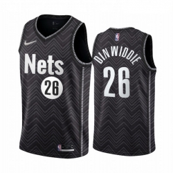 Brooklyn Nets 26 Spencer Dinwiddie Black NBA Swingman 2020 21 Earned Edition Jersey