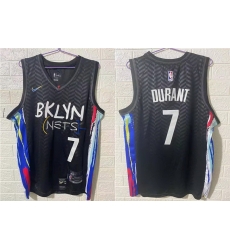 Brooklyn Nets 7 Kevin Durant Black 2021 City Edition Swingman Stitched NBA Jersey