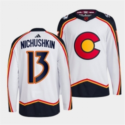 Colorado Avalanche 13 Valeri Nichushkin White 2022-23 Reverse Retro Stitched Jersey