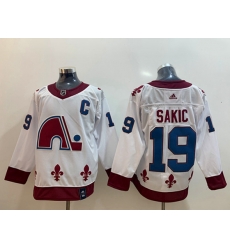 Colorado Avalanche 19 Joe Sakic White 2020-21 Reverse Retro Jersey