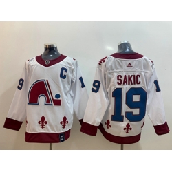 Colorado Avalanche 19 Joe Sakic White 2020-21 Reverse Retro Jersey