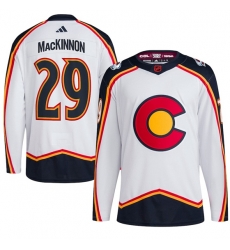 Colorado Avalanche 29 MacKINNON 2022-23 White Reverse Retro Stitched Jersey