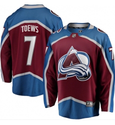 Colorado Avalanche 7 Devon Toews Burgundy Home Stitched NHL Jersey