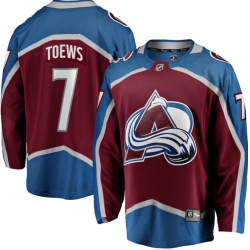 Colorado Avalanche 7 Devon Toews Burgundy Home Stitched NHL Jersey
