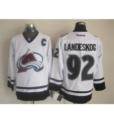 Colorado Avalanche #92 Gabriel Landeskog White-Black Jerseys
