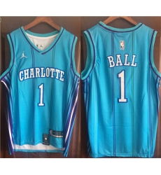 Charlotte Hornets 1 LaMelo Ball Blue Stitched Basketball Jersey